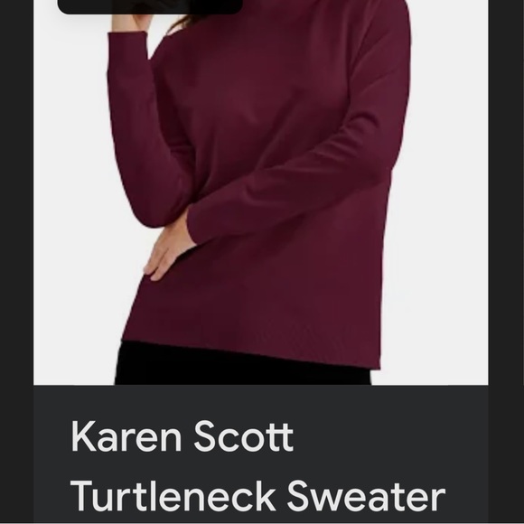 Dark maroon Karen Scott turtle neck sweater - Picture 1 of 4